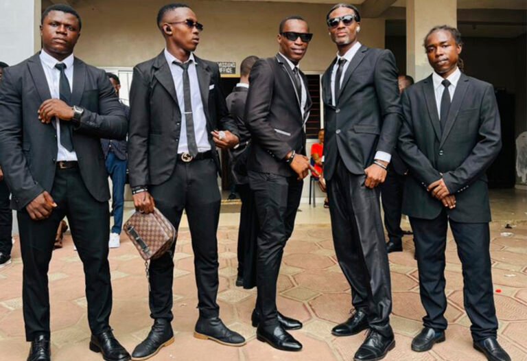 Students taking a pose